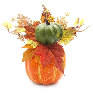 Stroik jesienny dynia sztuczna 30 cm - Sztuczne kwiaty - miniaturka - grafika 1