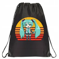 Torby szkolne - P158 PLECAK WOREK NA BUTY TORNISTER HATSUNE MIKU JAKOŚĆ CZARNY - miniaturka - grafika 1