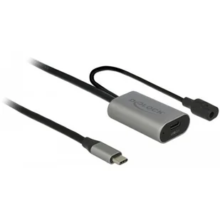 Delock Przedłużacz Usb-c M/f 3.1 5M Czarny - Adaptery i przejściówki - miniaturka - grafika 1