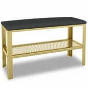 Ławki do przedpokoju - Wąskie siedzisko z półką na buty złoty + czarny F9-Z67 - miniaturka - grafika 1