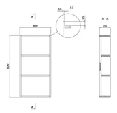 Szafki łazienkowe - Cersanit Larga szafka modułowa górna otwarta 40 biała S932-084 - miniaturka - grafika 1