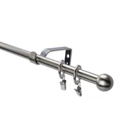 Karnisze - Karnisz kulka pojedynczy 16 mm 240 cm srebrny - miniaturka - grafika 1