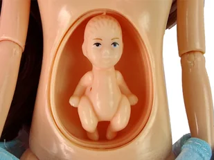 Lalka Dla Dzieci W Ciąży Niebieska Sukienka - Lalki dla dziewczynek - miniaturka - grafika 5