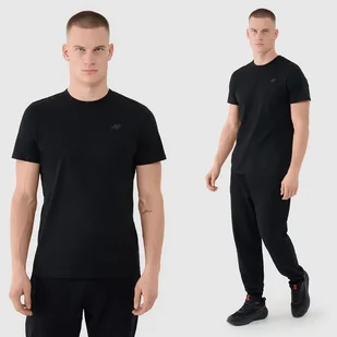 Koszulka Męska 4F Sportowy T-shirt Podkoszulek Czarny Bawełniany XL - Koszulki męskie - miniaturka - grafika 1