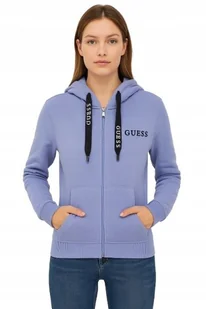 GUESS FIOLETOWA BLUZA DAMSKA Z KAPTUREM I ŚCIĄGACZAMI XS GNA - Bluzy damskie - miniaturka - grafika 1