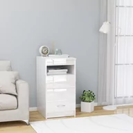 Komody - vidaXL Komoda, biała na wysoki połysk, 40x50x76 cm, płyta wiórowa - miniaturka - grafika 1