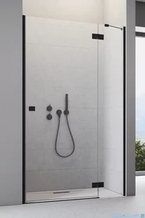 Radaway Essenza Black Dwj drzwi wnękowe 80cm prawe szkło przejrzyste 1385012-54-01R - Ścianki i drzwi prysznicowe - miniaturka - grafika 1