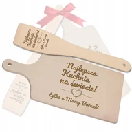 Deski do krojenia - ZESTAW DESKA DO KROJENIA ŁOPATKA DZIEŃ MAMY GRAWER - miniaturka - grafika 1