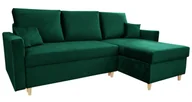 Narożniki - Zielony narożnik z welurową tapicerką N9-D63 - miniaturka - grafika 1