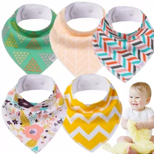 ŚLINIAK ŚLINIACZEK 5 SZTUK ZESTAW BAWEŁNIANY BAWEŁNA DLA DZIEWCZYNKI PUL - Śliniaki i fartuszki - miniaturka - grafika 1