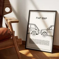Obrazy i zdjęcia na płótnie - Plakat Polska Motoryzacja - Fiat 126p - miniaturka - grafika 1