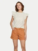 Bluzki damskie - Vila Bluzka Sumia 14097198 Biały Regular Fit - miniaturka - grafika 1