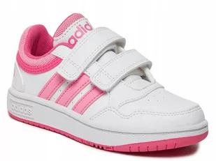 BUTY dziecięce ADIDAS HOOPS IG6105 obuwie biało różowe wiosna 33 - Buty dla dziewczynek - miniaturka - grafika 1