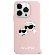Etui i futerały do telefonów - Karl Lagerfeld KLHMP15SSKCHPPLP iPhone 15 / 14 / 13 6.1" różowy/pink hardcase Silicone Karl & Choupette MagSafe - miniaturka - grafika 1