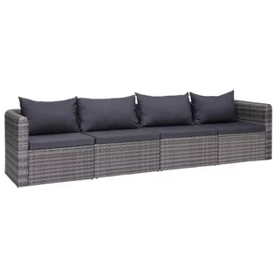 vidaXL 4-cz zestaw mebli do ogrodu z poduszkami rattan PE szary 44164 - Sofy ogrodowe - miniaturka - grafika 1