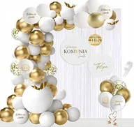 Balony i akcesoria - Balony Komunia Kurtyna Baner Tablica Koło Dodatki Personalizowane Imię - miniaturka - grafika 1