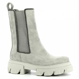 Szare sztyblety na platformie CARINII roz39 - Carinii - Botki damskie - miniaturka - grafika 1