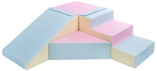 Komplet 4 dużych klocków EPS+PE do zabawy,żłobków,przedszkoli, dziecko (różowy, niebieski, żółty (pastel)) - Leżaczki i huśtawki - miniaturka - grafika 1