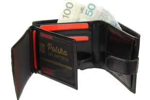 Portfel Męski Skórzany PIERRE CARDIN Skóra Licowa Duży Poziomy Z Zapinką Dwa Skrzydełka 324A - Portfele - miniaturka - grafika 8