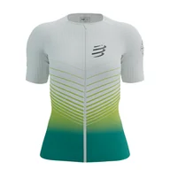 Koszulki sportowe damskie - COMPRESSPORT Triathlonowa koszulka kompresyjna damska TRI POSTURAL SS TOP columbia - miniaturka - grafika 1