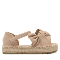 Buty dla dziewczynek - Espadryle DeeZee CSS20378-01 Beżowy - miniaturka - grafika 1