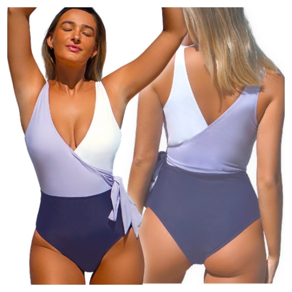 Jednoczęściowy strój kąpielowy w kolorze liliowym XL