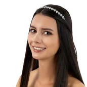 Ozdoby do włosów - OPASKA DO WŁOSÓW damska cyrkonie ŚLUBNA kryształy ślub elegancka - miniaturka - grafika 1