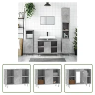 Szafki łazienkowe - The Living Store szafka łazienkowa betonowa szara 80x33x60 cm materiał drewnopochodny - miniaturka - grafika 1