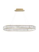 Lampy sufitowe - Owalna lampa wisząca Bauta crystal LED 48W glamour złota - miniaturka - grafika 1