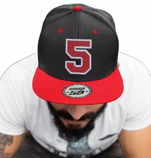 CZAPKA PROSTY DASZEK AMERICAN TWILL CYFRA 5 HAFT - Czapki i chusty sportowe męskie - miniaturka - grafika 1