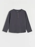 Bluzki dla chłopców - Reserved - Longsleeve henley - ciemnoszary - miniaturka - grafika 1