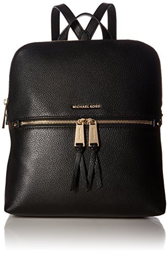 MICHAEL Michael Kors Rhea Zip Medium Slim Plecak, Czarny/złoty sprzęt, Medium