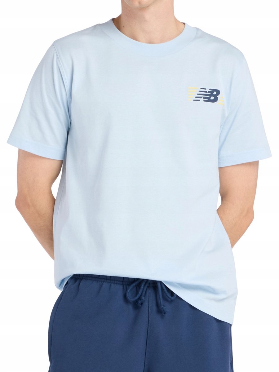KOSZULKA męska T-SHIRT NEW BALANCE MT6179UMAA1 niebieska sportowa bawełna L L