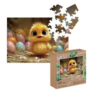 Puzzle - Milliwood Drewniane Puzzle Wielkanocny Kurczaczek Układanka Na Wielkanoc 50 el. Nieregularne Kształty - miniaturka - grafika 1