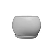 Donice - Doniczka ceramiczna z podstawką kula 17 x 21 cm szary mat symbol 630 - miniaturka - grafika 1