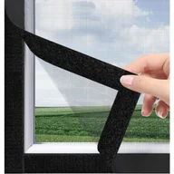 Moskitiery - Moskitiera okienna 60x80cm Moskitiera okienna czarna Moskitiera okienna rolowana transparentna z taśmą - miniaturka - grafika 1