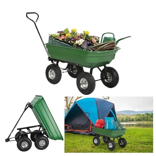 Wózek Ogrodowy Transportowy Taczka Ogrodowa Przyczepka Wywrotka 250kg 75l +