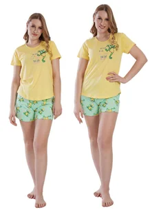 Piżama Damska bawełniana z krótkim rękawem krótkie spodnie S 36 Vienetta - Piżamy damskie Piżama Damska bawełniana z krótkim rękawem krótkie spodnie S 36 Vienetta - Piżamy damskie - miniaturka - grafika 1