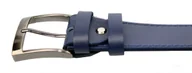 Paski - Pasek Męski Skórzany PAS-MAX (PL) Niebieski Z Niebieską Nitką Skóra Licowa 40 mm - miniaturka - grafika 1