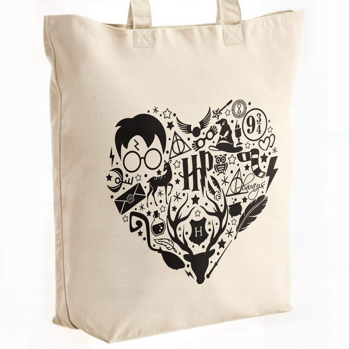 Torba bawełniana premium Harry Potter Serce Dla Fanów Prezent