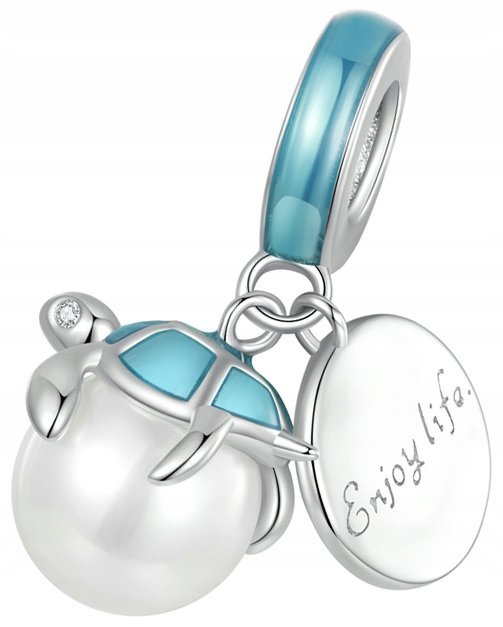 Charms Zawieszka Charms Srebro 925 Żółw Perła Trusky