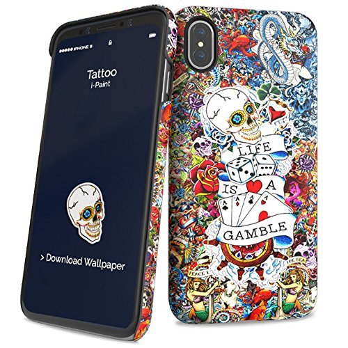 i-Paint tatuaż ochronne twarde etui na telefon iPhone X
