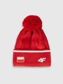 Czapki męskie - 4F Czapka zimowa z wełną merino uniseks - czerwona S - miniaturka - grafika 1