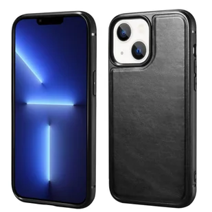 ICARER Etui Leather Oil Wax pokryte naturalną skórą do iPhone 13 mini (kompatybilne z MagSafe) czarny - Etui i futerały do telefonów - miniaturka - grafika 1