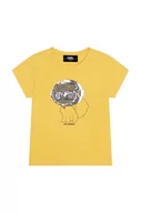 Koszulki dla dziewczynek - Karl Lagerfeld t-shirt dziecięcy kolor żółty - miniaturka - grafika 1