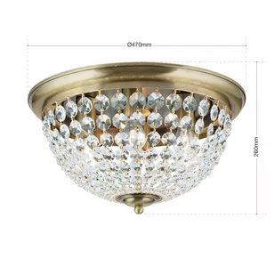 Lampa sufitowa Plafond patyna/przezroczysta, Ø47cm - Lampy sufitowe - miniaturka - grafika 4