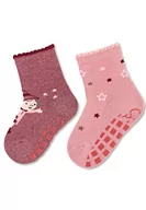 Skarpetki damskie - Sterntaler Dziewczęce skarpetki ABS, dwupak, czarownica i gwiazdy, skarpety dziecięce, Jasnoczerwony melanż, 24 EU - miniaturka - grafika 1