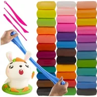 Masy plastyczne - Piankolina Plastelina Glina Polimerowa Magiczna Plastyczna Ciastolina x 36 - miniaturka - grafika 1