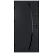 Drzwi zewnętrzne - Isoxa Drzwi zewnętrzne stalowe wejściowe Helios Black 68 antracytowe 80 lewe - miniaturka - grafika 1