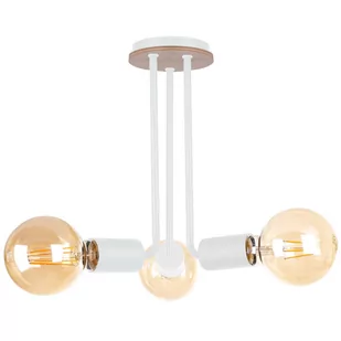 KET LAMPA sufitowa loftowa OPRAWA sticks metalowa biała drewno KET1175 - Lampy sufitowe - miniaturka - grafika 1